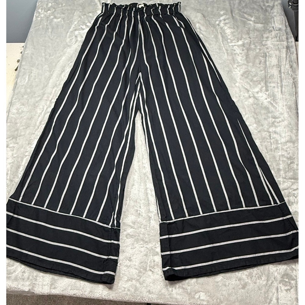 Billabong Large New Waves High Waisted Striped Wide-Leg Palazzo Pants - Picture 2 of 11